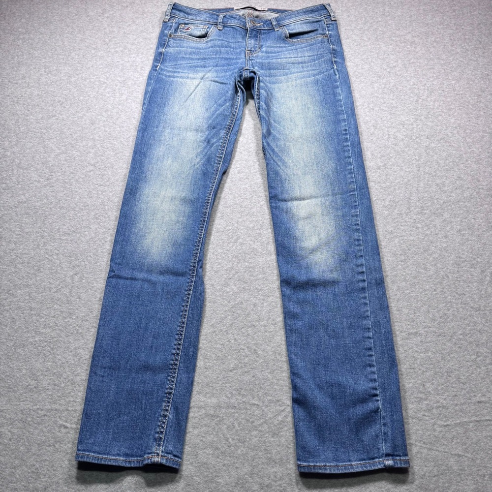 Hollister Jeans Girls Size 7R Medium Wash Straight Leg Denim Pants‎
